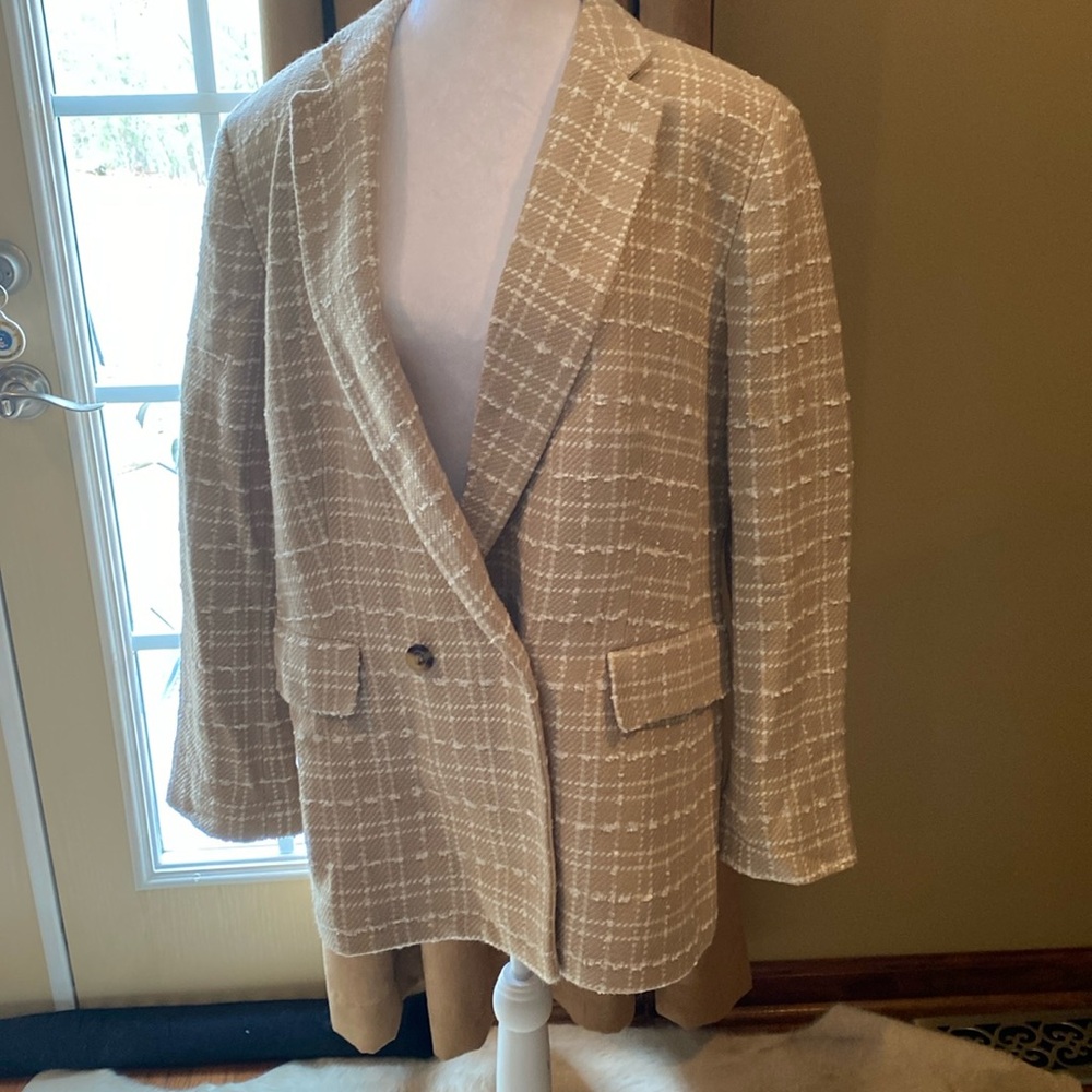 Ann Taylor The Double Breasted Blazer in Tweed Size 16 NWT